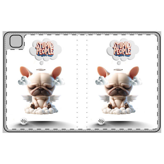 Tablet Folio Case - Funny Frenchie Guardian Angel Quote Design